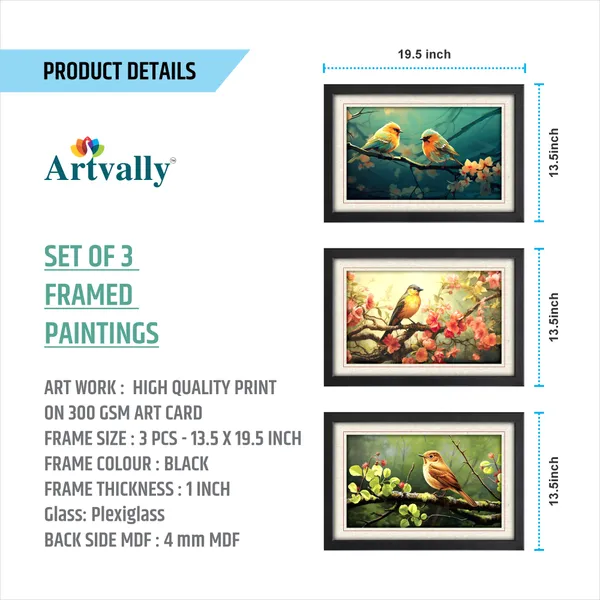 Birds,_Nature_Inspiring_Wall_Painting__(Set_of_3)