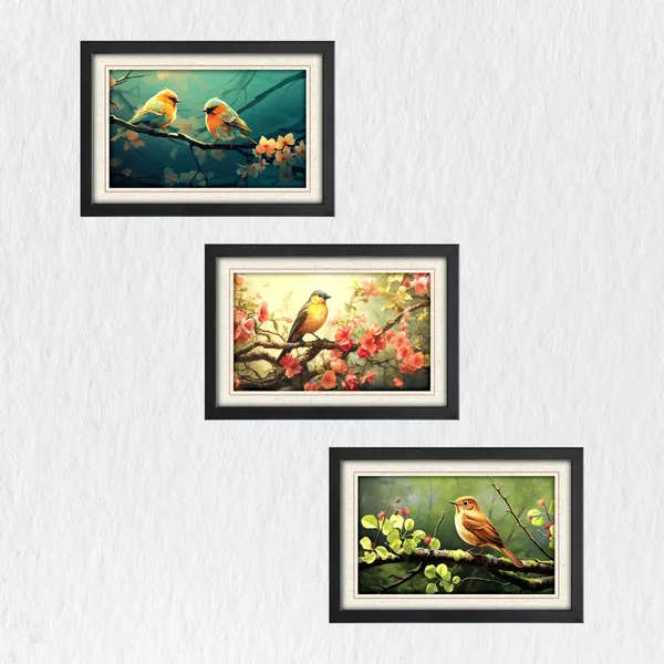 Birds,_Nature_Inspiring_Wall_Painting__(Set_of_3)
