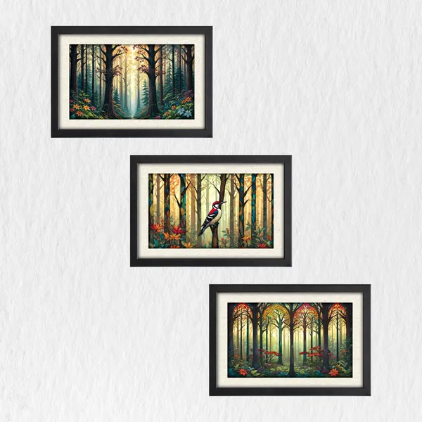 Birds,_Nature_Inspiring_Wall_Painting__(Set_of_3)