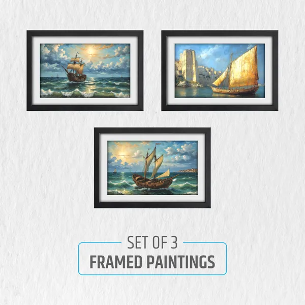 Vintage_Sailing_Ship,_Ocean_&_Coastal_Landscape_Paintings_(Set_of_3)