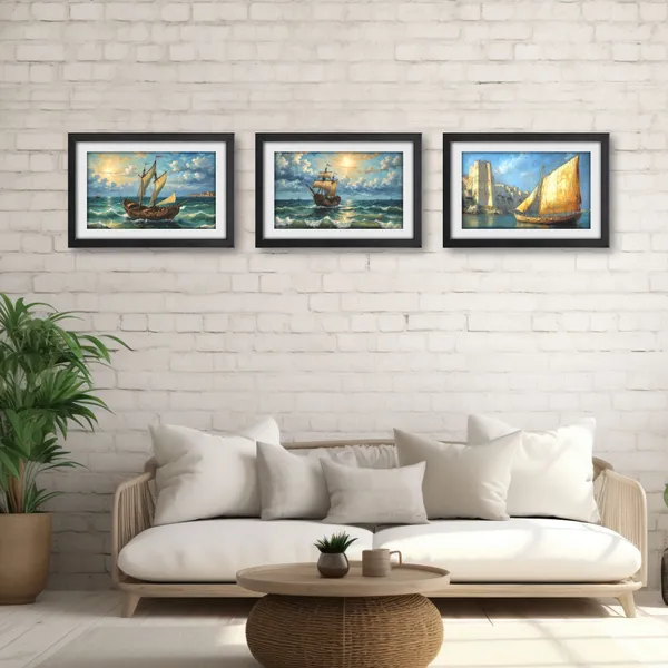Vintage_Sailing_Ship,_Ocean_&_Coastal_Landscape_Paintings_(Set_of_3)
