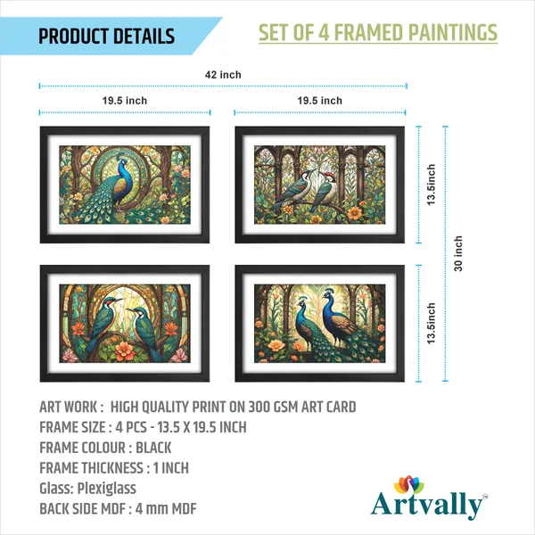Peacock_Wall_Painting_(Set_of_4)
