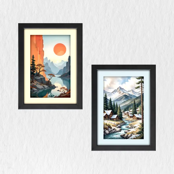Mountain_Village_&_River_Wall_Art_(_Set_of_2)