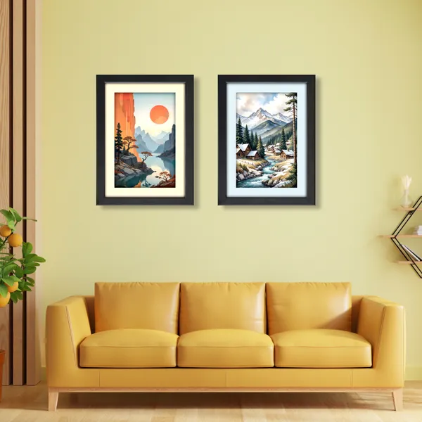 Mountain_Village_&_River_Wall_Art_(_Set_of_2)