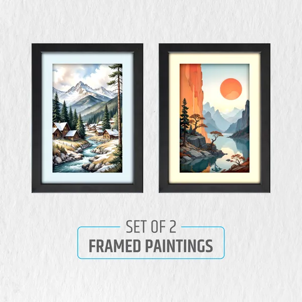 Mountain_Village_&_River_Wall_Art_(_Set_of_2)