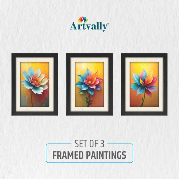 Nature_Theme_Floral_Painting_for_Wall_Decoration_(Set_of_3)