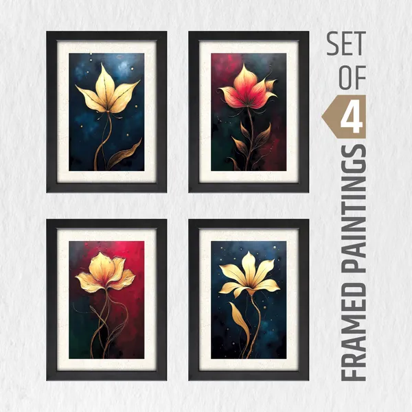 Golden_Lotus_Flower_Painting_for_Wall_Decor_(Set_of_4)