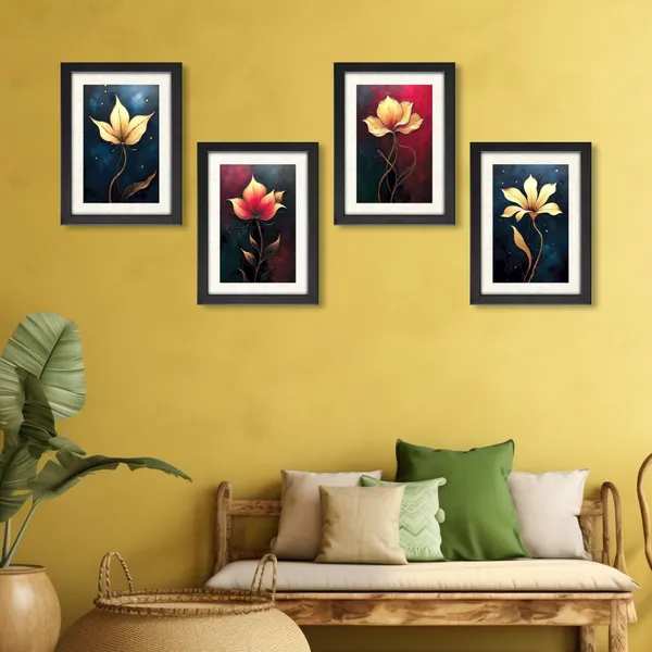 Golden_Lotus_Flower_Painting_for_Wall_Decor_(Set_of_4)