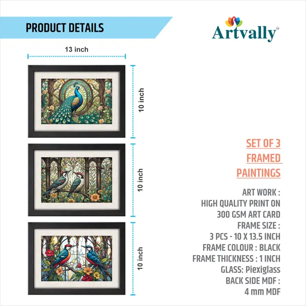 Pecacok_and_Birds_Wall_Décor_Paintings_(Set_of_3)
