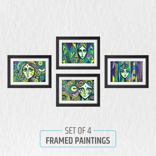 Modern_Art_Wall_Décor_Framed_Painting_(Set_of_4)