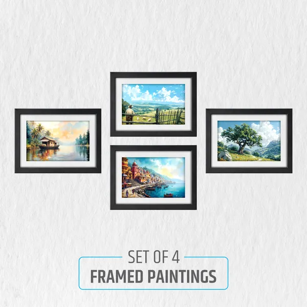 Lake,_Mountain_&_Autumn_Forest_Painting_(Set_of_4)