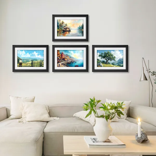 Lake,_Mountain_&_Autumn_Forest_Painting_(Set_of_4)