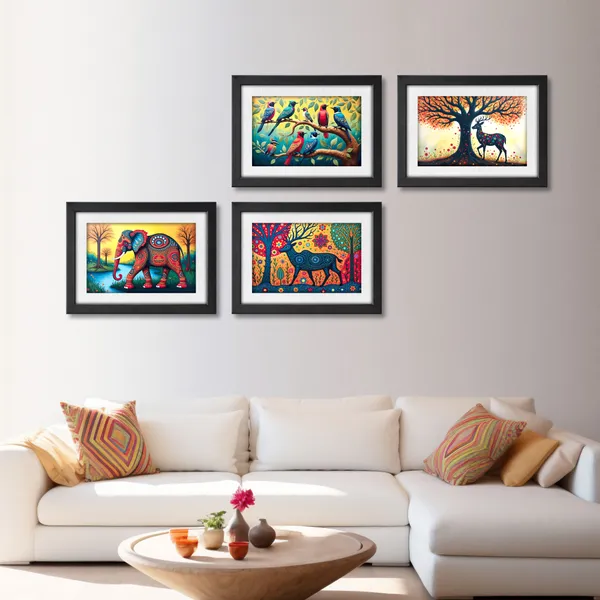 Indian_Folk_Art_Wall_Art_(Set_of_4)