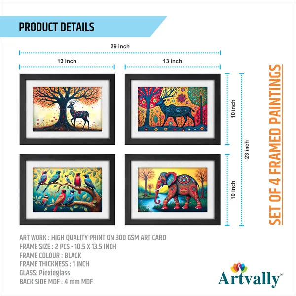 Indian_Folk_Art_Wall_Art_(Set_of_4)