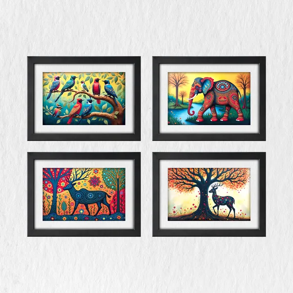 Indian_Folk_Art_Wall_Art_(Set_of_4)