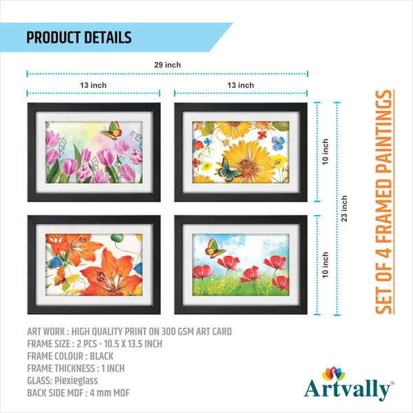 Butterfly_Flower_Wall_Painting_(Set_of_4)