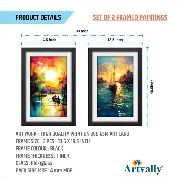 Golden_Sunset_Reflections_Landscape_Paintings_(Set_of_2)