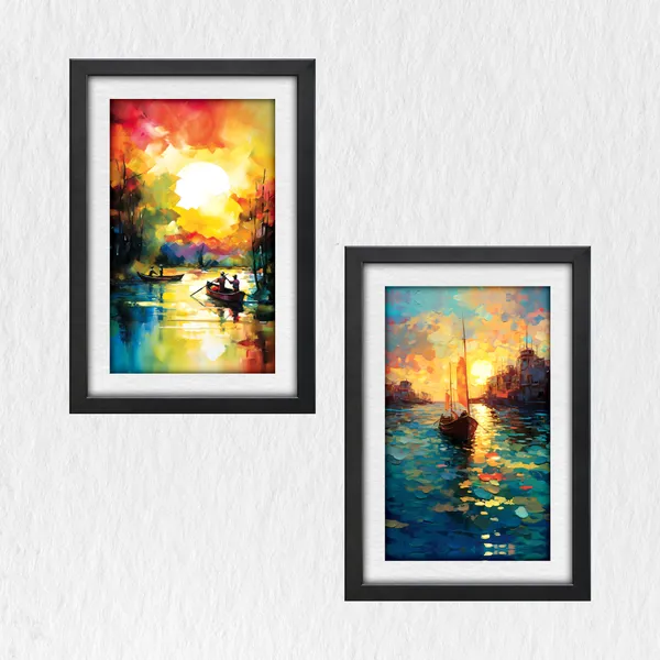 Golden_Sunset_Reflections_Landscape_Paintings_(Set_of_2)