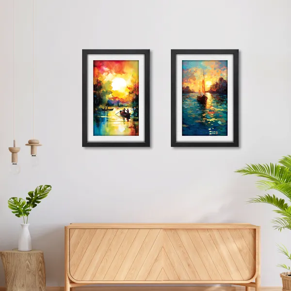 Golden_Sunset_Reflections_Landscape_Paintings_(Set_of_2)