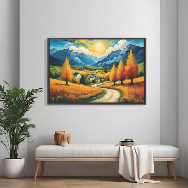Golden_Fields_&_Mountain_View_Canvas_Wall_Painting