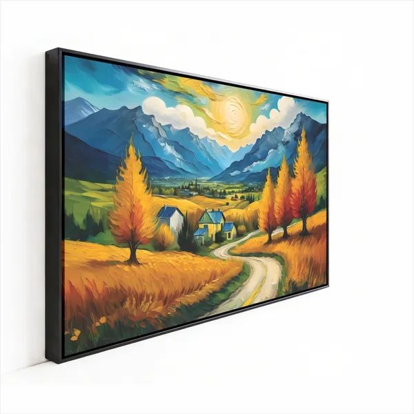 Golden_Fields_&_Mountain_View_Canvas_Wall_Painting