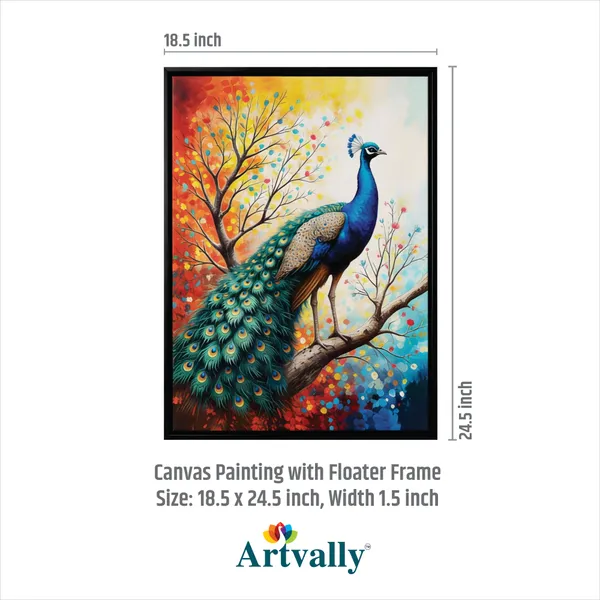 Majestic_Peacock_Framed_Canvas_Wall_Painting