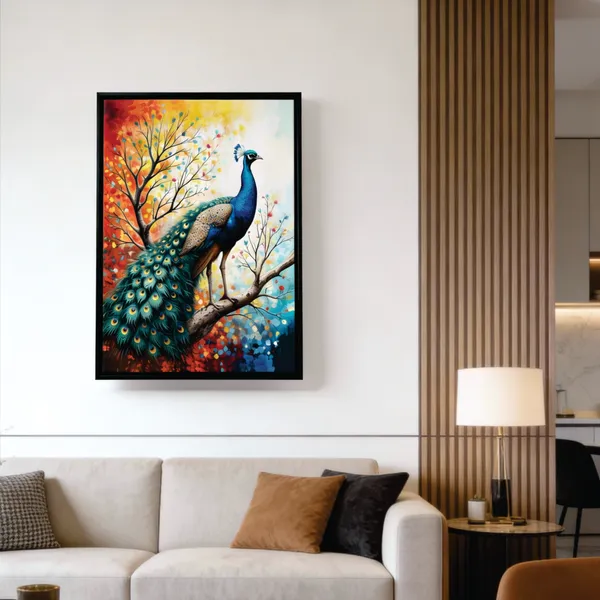 Majestic_Peacock_Framed_Canvas_Wall_Painting