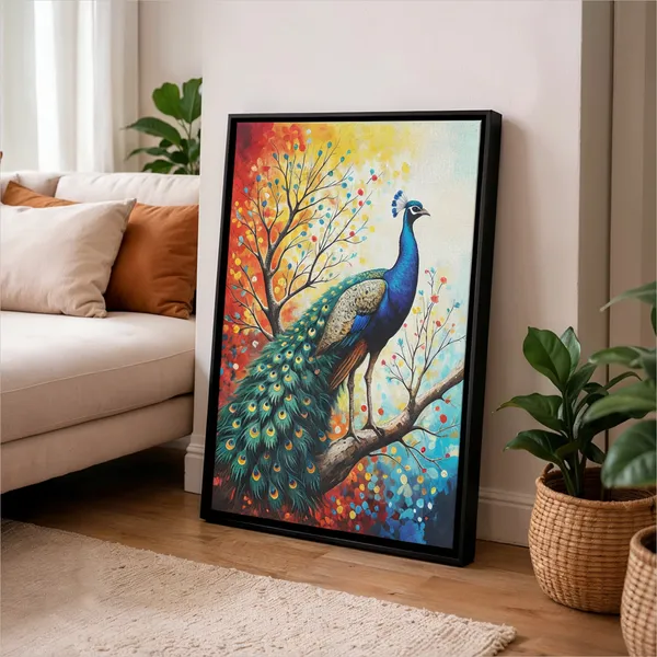 Majestic_Peacock_Framed_Canvas_Wall_Painting