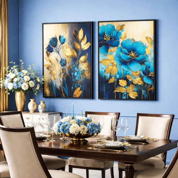 Abstract_Blue_Gold_Flowers_Luxury_Canvas_Wall_Painting