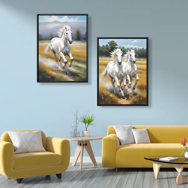 Majestic_White_Horses_Home_Decor_Canvas_Wall_Painting