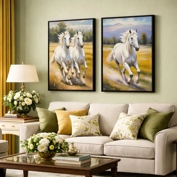 Majestic_White_Horses_Home_Decor_Canvas_Wall_Painting