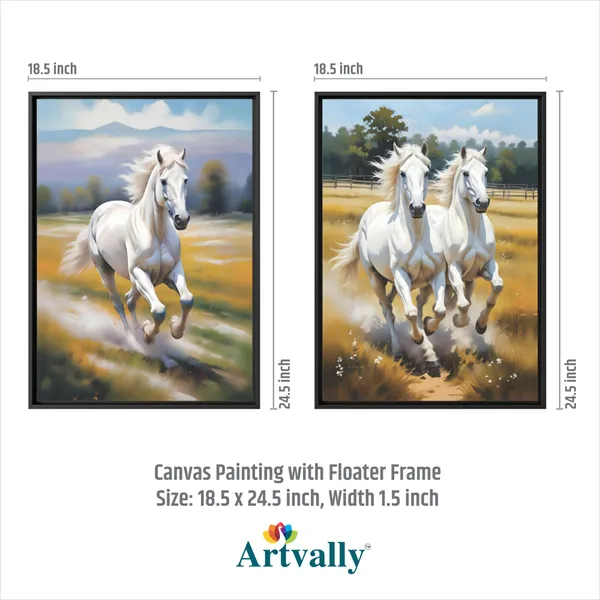 Majestic_White_Horses_Home_Decor_Canvas_Wall_Painting