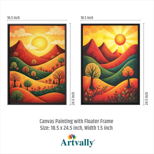 Golden_Sunset_Hills_&_Abstract_Nature_Framed_Canvas_Wall_Painting