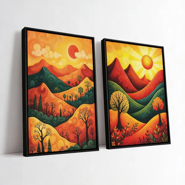 Golden_Sunset_Hills_&_Abstract_Nature_Framed_Canvas_Wall_Painting
