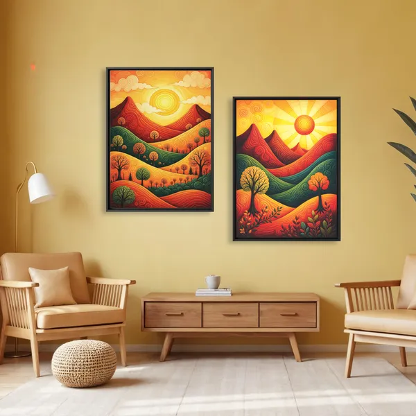 Golden_Sunset_Hills_&_Abstract_Nature_Framed_Canvas_Wall_Painting