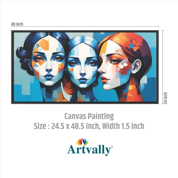 Elegant_Female_Faces_Contemporary_Wall_Decor_Canvas_Painting