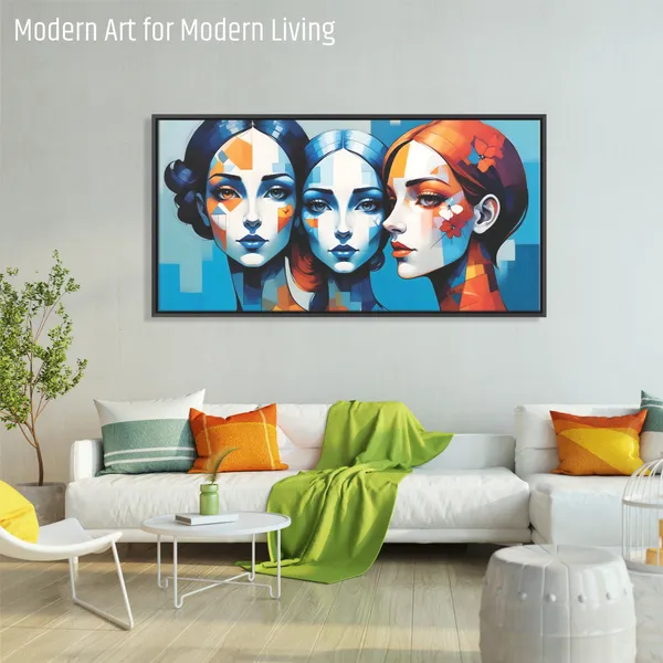 Elegant_Female_Faces_Contemporary_Wall_Decor_Canvas_Painting
