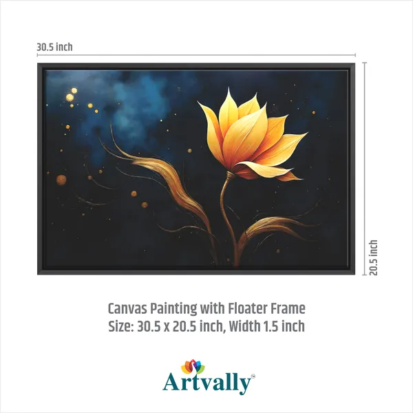 Golden_Blossom_Contemporary_Floral_Canvas_Painting