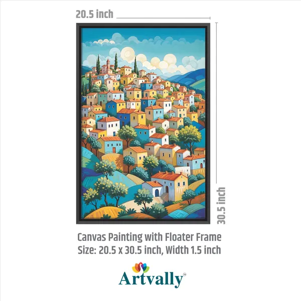 Hillside_Town_Landscape_Home_Decor_Canvas_Painting
