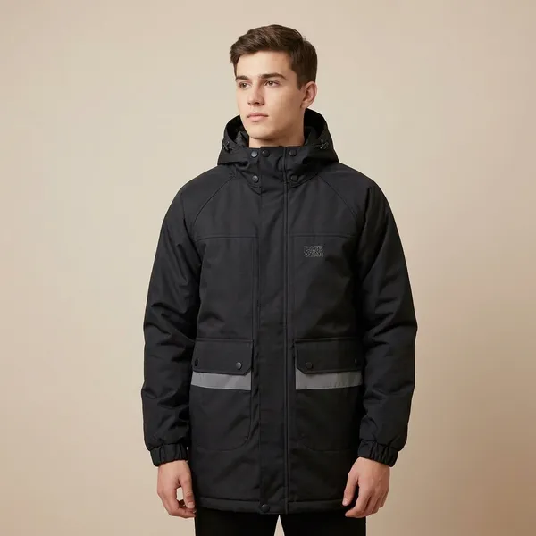 Grey_Polyester_Hooded_Jacket_For_Men