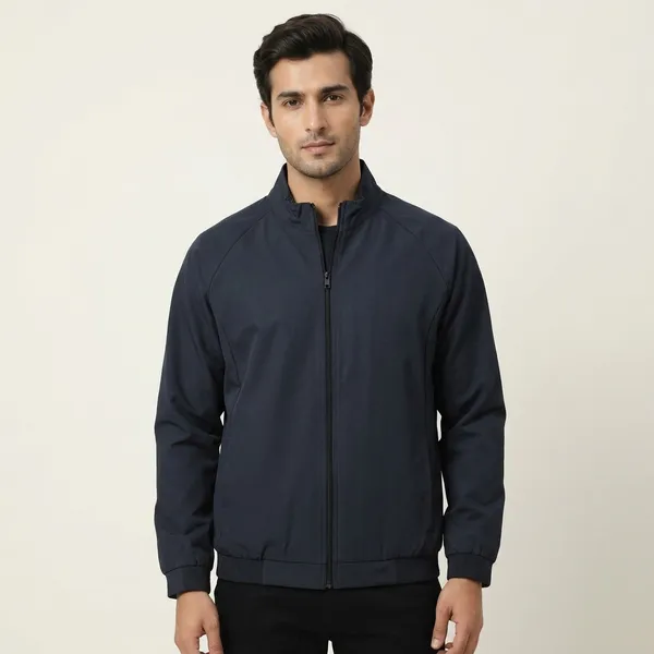 Black_Polyester_Zip_Front_Bomber_Jacket_For_Men