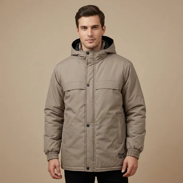 Beige_Polyester_Hooded_Winter_Jacket_For_Men