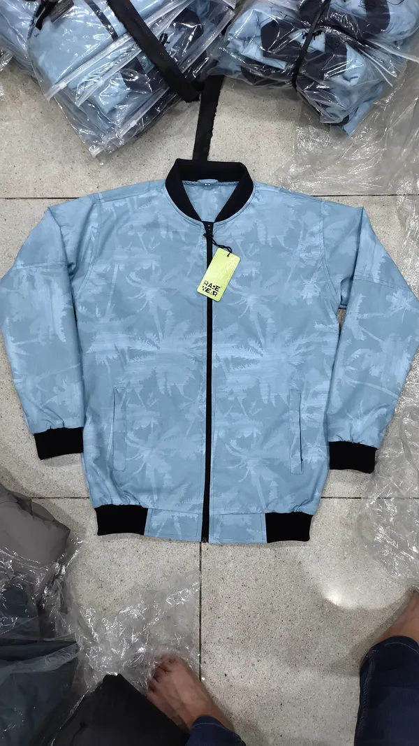 Light_Blue_Polyester_Printed_Hooded_Jacket_For_Men