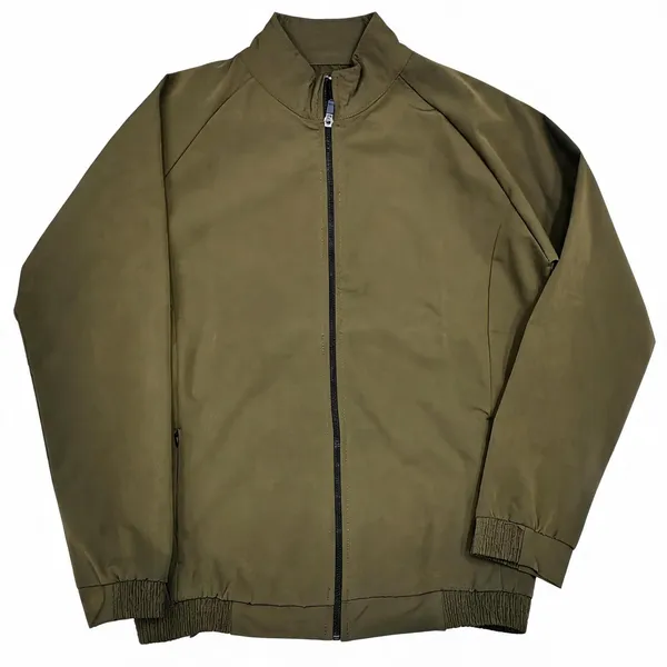 Olive_Polyester_Zip_Front_Jacket_For_Men