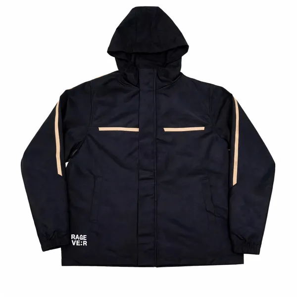 Black_Polyester_Zip_Front_Casual_Jacket_For_Men