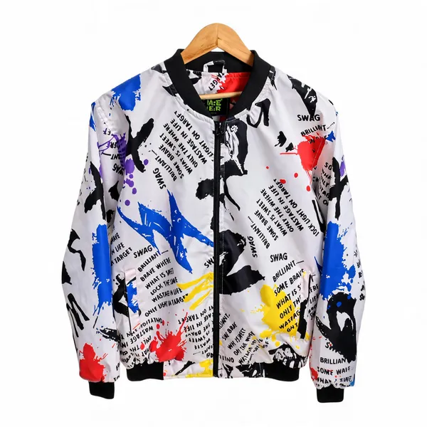 White_Polyester_Printed_Bomber_Jacket_For_Men