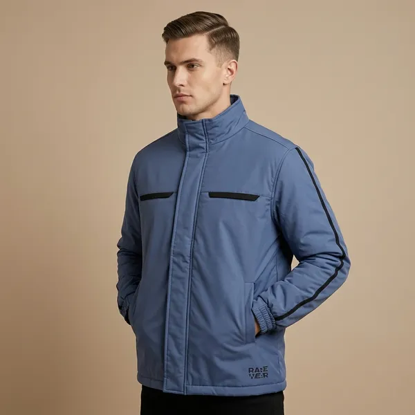 Blue_Polyester_Stand_Collar_Jacket_For_Men
