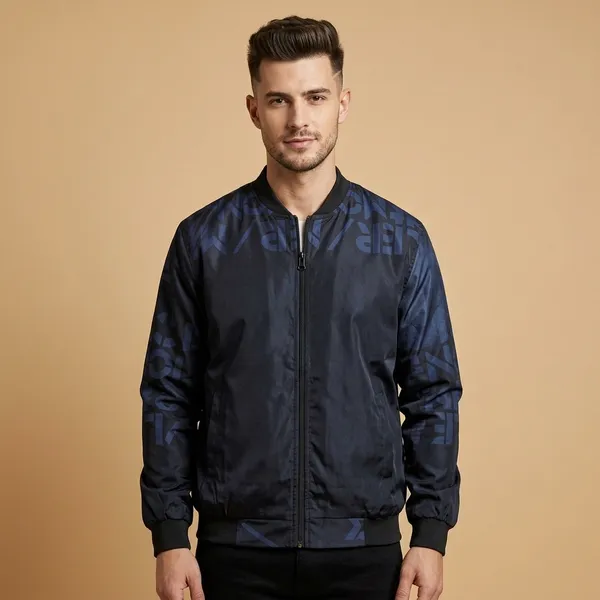 Navy_Polyester_Patterned_Bomber_Jacket_For_Men