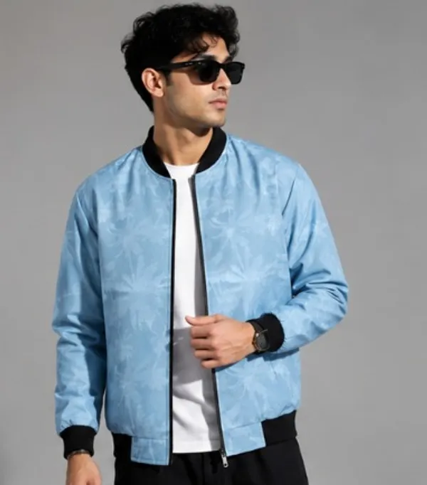 Light_Blue_Polyester_Printed_Hooded_Jacket_For_Men