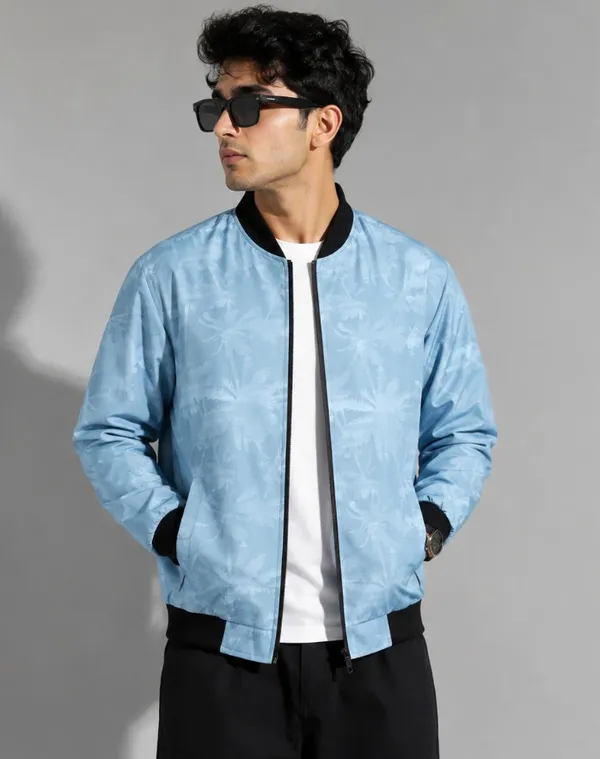 Light_Blue_Polyester_Printed_Hooded_Jacket_For_Men